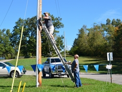 Setting up for the festival