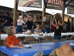 Doing the Chicken Dance!