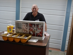 Manning the condiments station